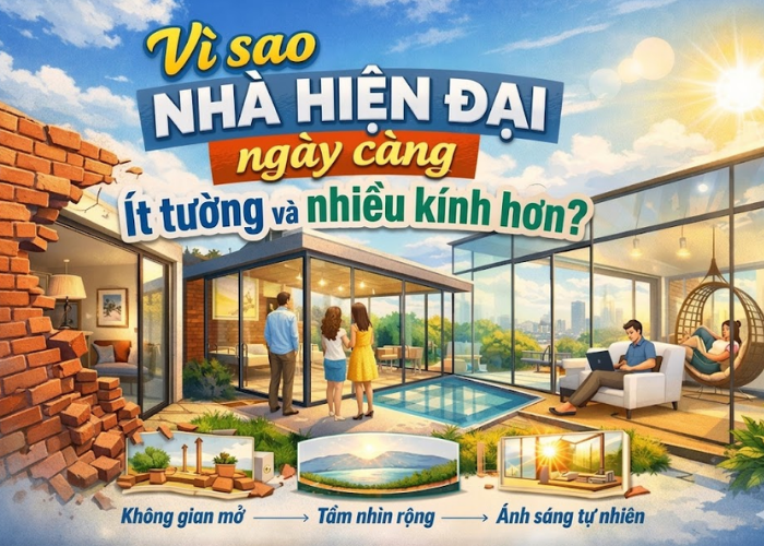 Vì sao nhà hiện đại ngày càng ít tường và nhiều kính hơn?